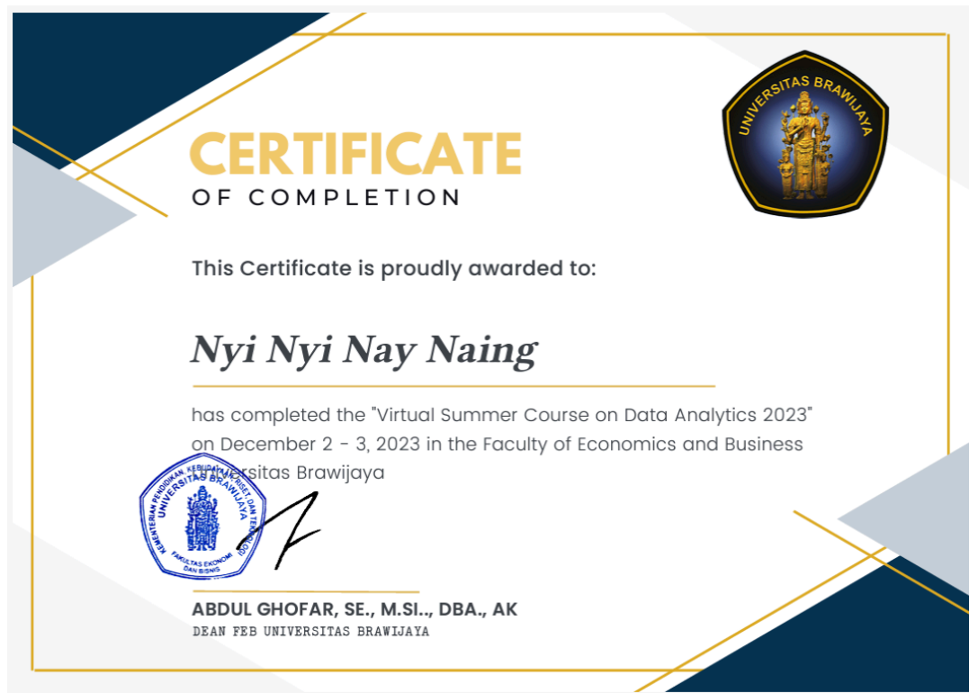 Virtual Summer Course on Data Analytics